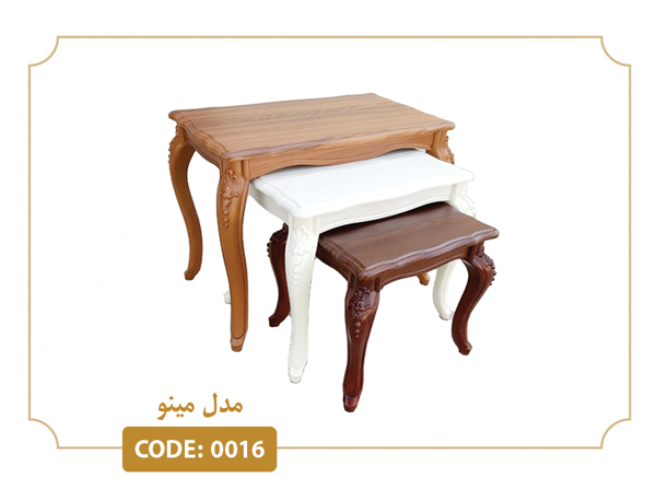 خرید جلومبلی و عسلی مینو مدل 0016 صفحه MDF وکیوم پایه پلیمری