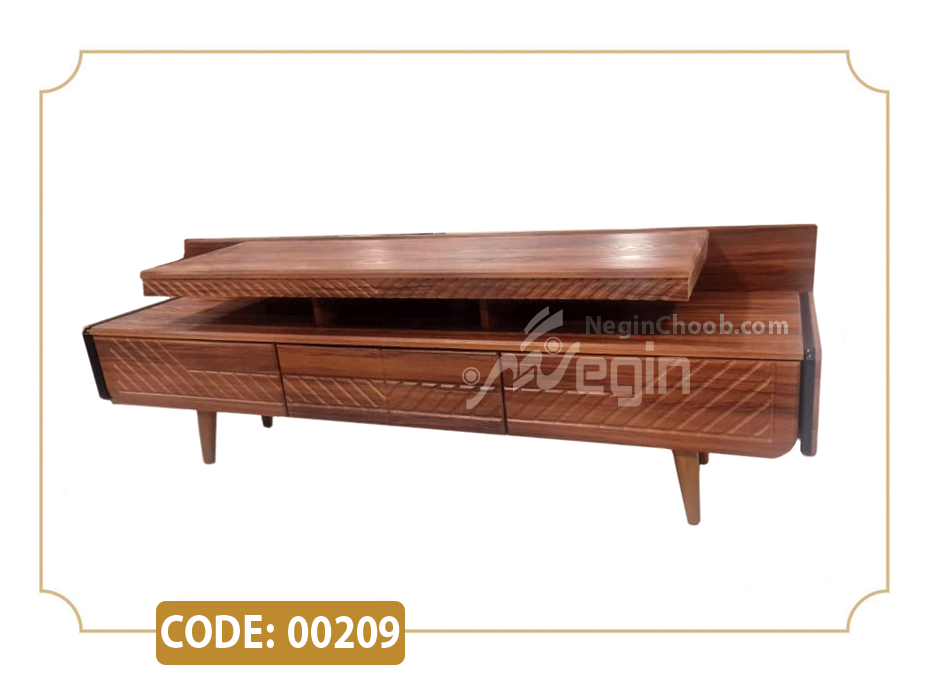 خرید میز تلویزیون آمتیس مدل 00209 ام دی اف وکیوم پایه پلیمری